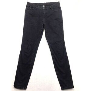KUHL Black Jeans Women 14 Reg (33x30) Taper Stretch Denim Dark Academia Goth